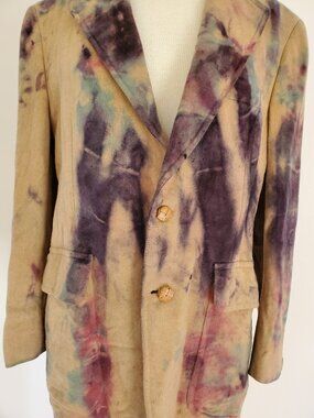 Camelhair wool Jacket Blazer Brown blue purple XL 44 tan camo black gray tie dye